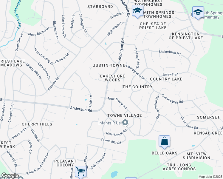 map of restaurants, bars, coffee shops, grocery stores, and more near 3307 Oak Trees Ct in Antioch