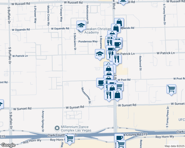 map of restaurants, bars, coffee shops, grocery stores, and more near 7039 Atwood in Las Vegas