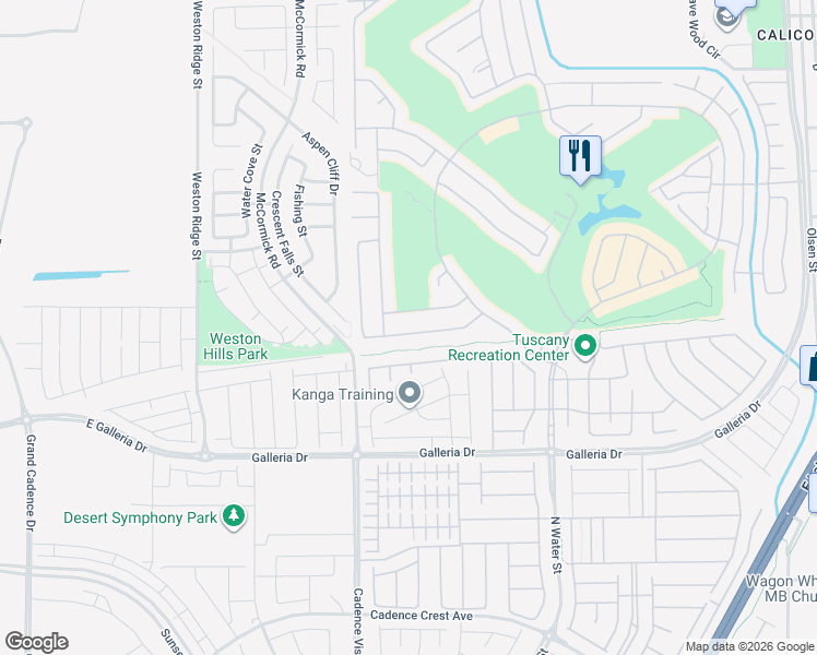 map of restaurants, bars, coffee shops, grocery stores, and more near 250 Via Franciosa Drive in Henderson