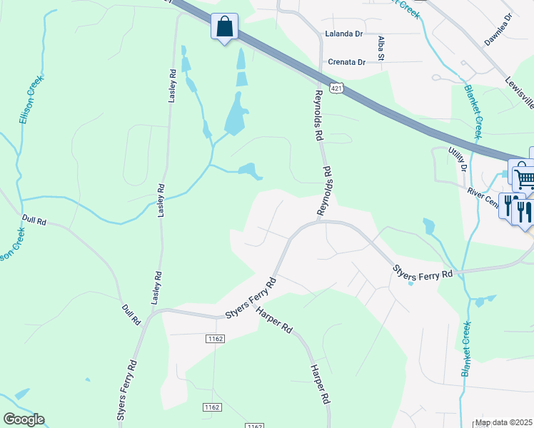 map of restaurants, bars, coffee shops, grocery stores, and more near 6025 Hedgerow Circle in Clemmons