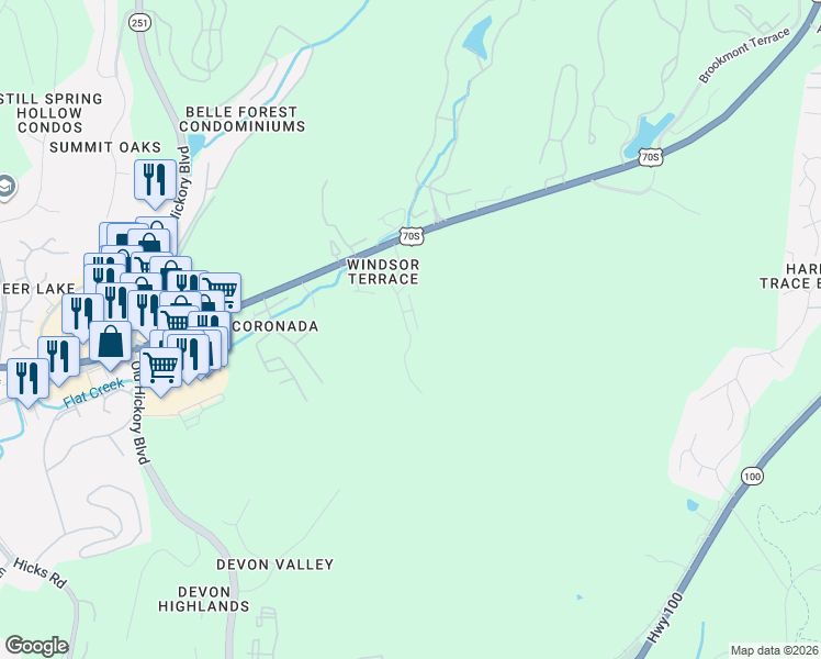 map of restaurants, bars, coffee shops, grocery stores, and more near in Nashville