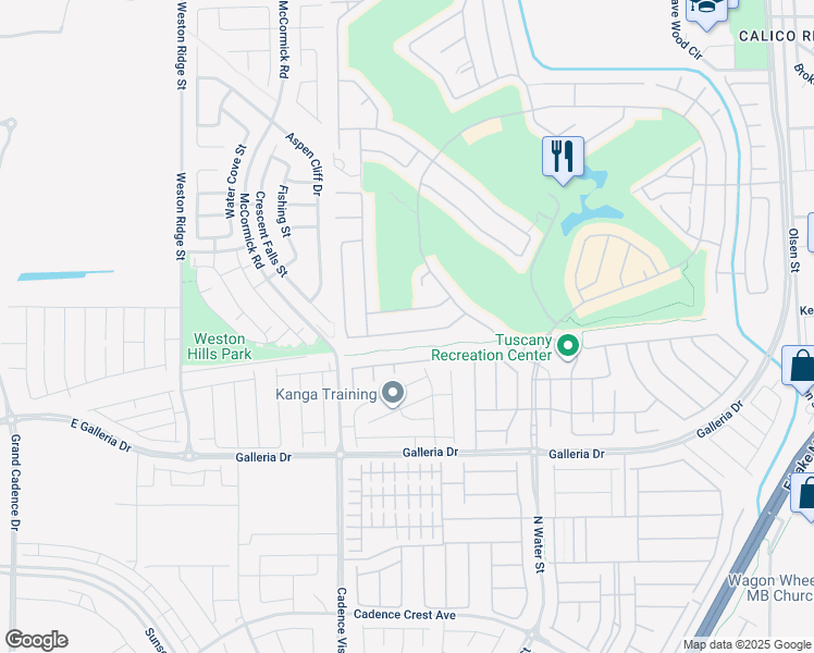map of restaurants, bars, coffee shops, grocery stores, and more near 266 Via Franciosa Drive in Henderson