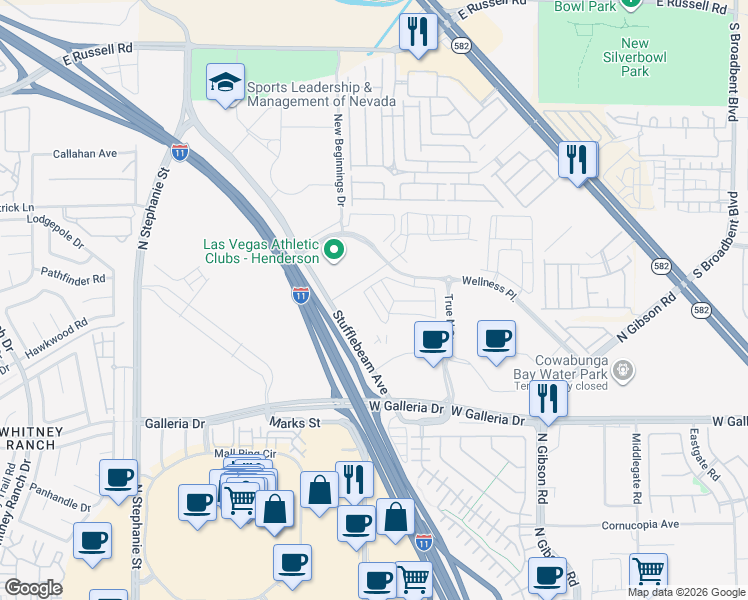 map of restaurants, bars, coffee shops, grocery stores, and more near 887 Apatite Place in Henderson