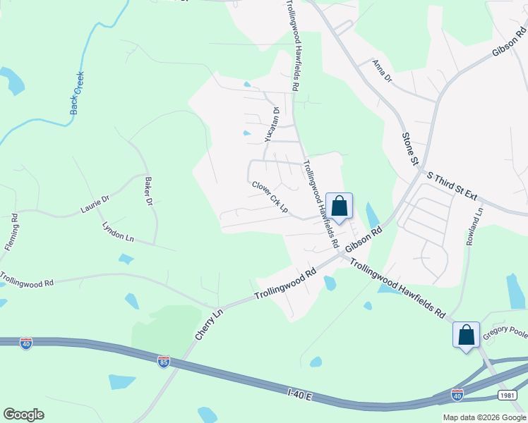 map of restaurants, bars, coffee shops, grocery stores, and more near 701-801 Trollingwood Road in Haw River