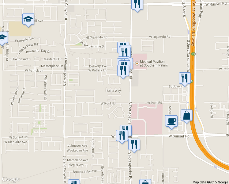 map of restaurants, bars, coffee shops, grocery stores, and more near 9493 Stills Way in Las Vegas