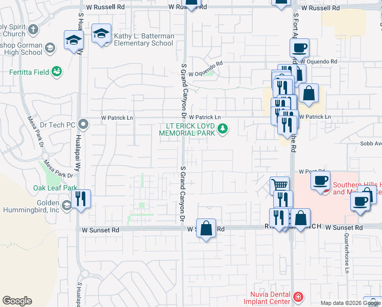 map of restaurants, bars, coffee shops, grocery stores, and more near 9775 West Sage Grove Court in Las Vegas