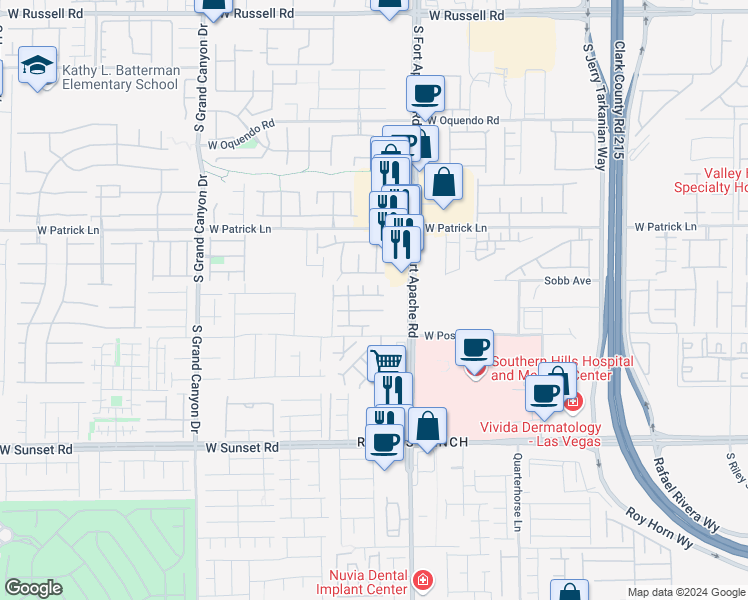 map of restaurants, bars, coffee shops, grocery stores, and more near 9473 Stills Way in Las Vegas