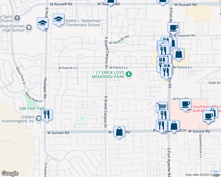 map of restaurants, bars, coffee shops, grocery stores, and more near 9775 West Sage Grove Court in Las Vegas