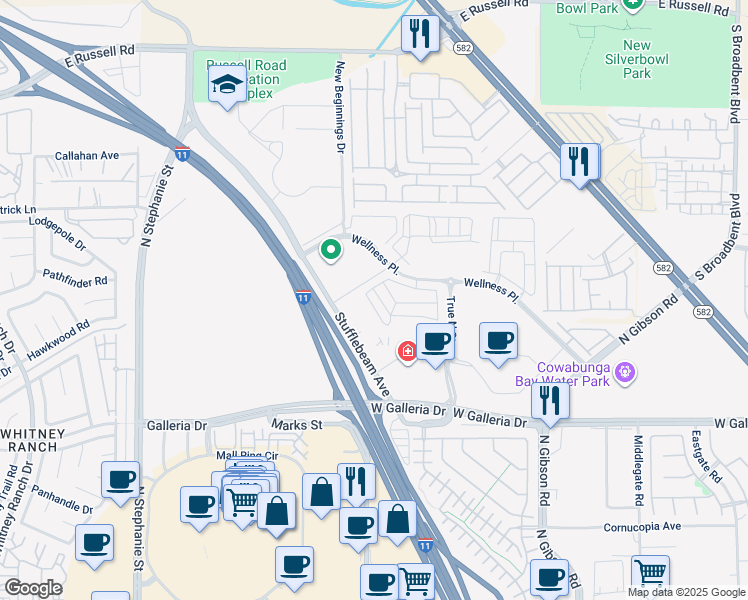 map of restaurants, bars, coffee shops, grocery stores, and more near 1166-1182 Stufflebeam Avenue in Henderson