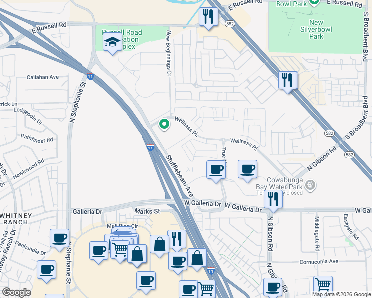 map of restaurants, bars, coffee shops, grocery stores, and more near 1166-1182 Stufflebeam Avenue in Henderson