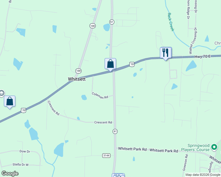 map of restaurants, bars, coffee shops, grocery stores, and more near 620 North Carolina 61 in Whitsett