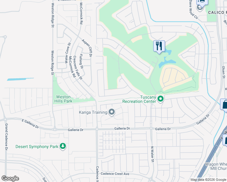 map of restaurants, bars, coffee shops, grocery stores, and more near 257 Via Di Citta Dr in Henderson
