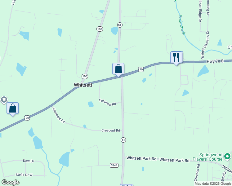 map of restaurants, bars, coffee shops, grocery stores, and more near 620 North Carolina 61 in Whitsett