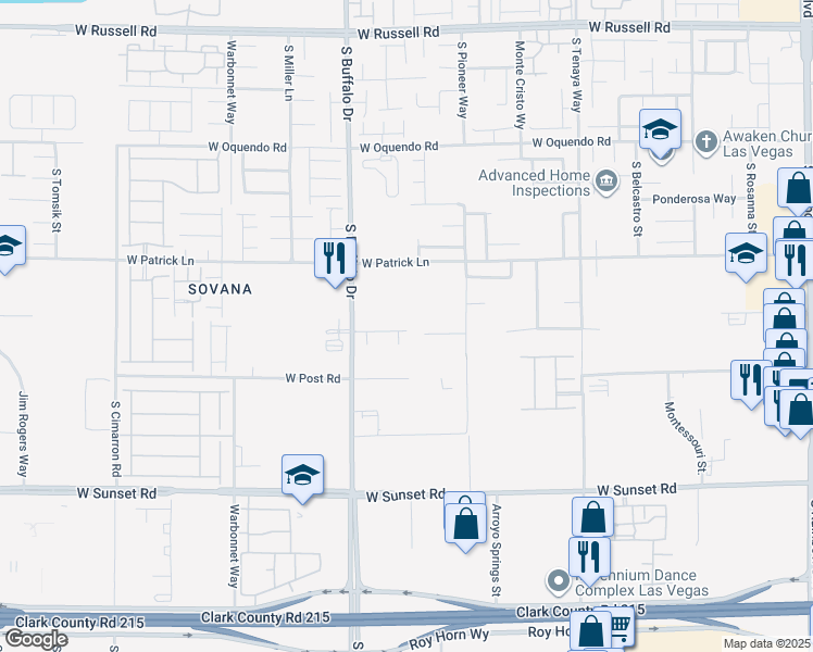 map of restaurants, bars, coffee shops, grocery stores, and more near 7712 Buckhorn Island Avenue in Las Vegas