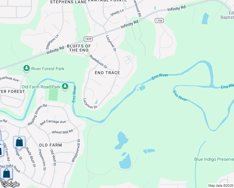 map of restaurants, bars, coffee shops, grocery stores, and more near 6 Osage Place in Durham