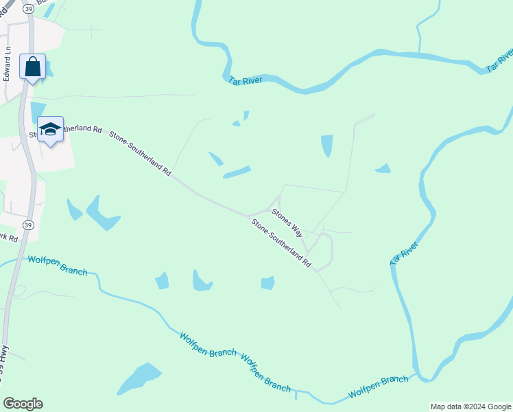 map of restaurants, bars, coffee shops, grocery stores, and more near 21 Stones Way in Louisburg