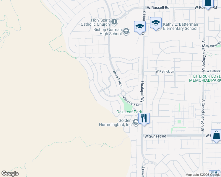 map of restaurants, bars, coffee shops, grocery stores, and more near 6194 Stone Rise Street in Las Vegas