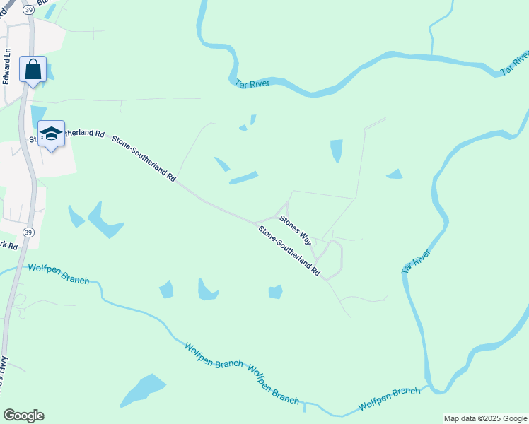 map of restaurants, bars, coffee shops, grocery stores, and more near 21 Stones Way in Louisburg