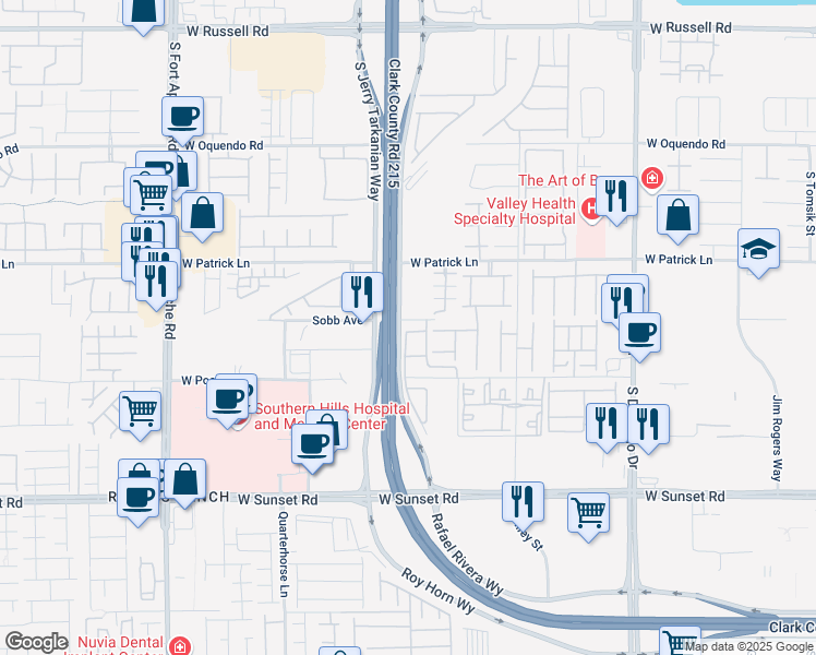 map of restaurants, bars, coffee shops, grocery stores, and more near 8935 Nevi Rose Court in Las Vegas