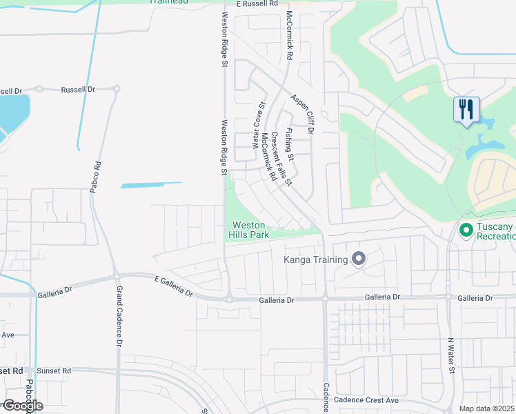 map of restaurants, bars, coffee shops, grocery stores, and more near 957 Wembly Hills Place in Henderson