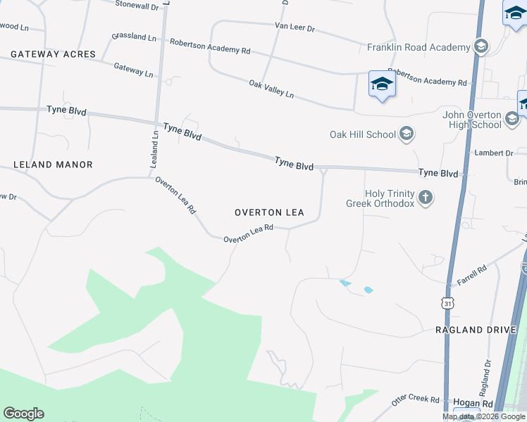 map of restaurants, bars, coffee shops, grocery stores, and more near 926 Overton Lea Road in Nashville