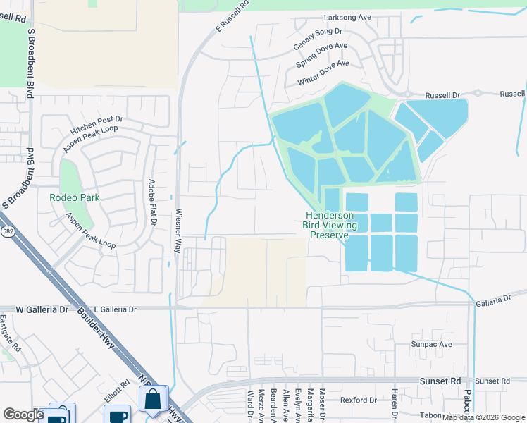 map of restaurants, bars, coffee shops, grocery stores, and more near Unnamed Road in Henderson