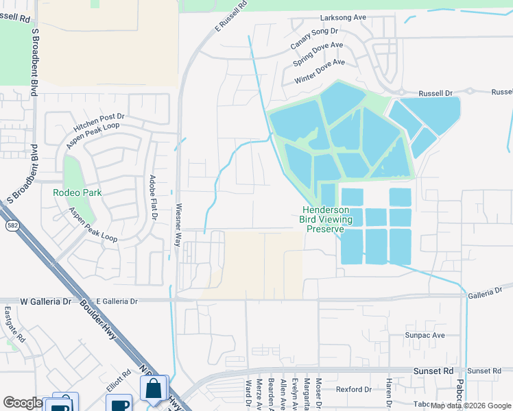 map of restaurants, bars, coffee shops, grocery stores, and more near 6000-6416 Wiesner Way in Henderson