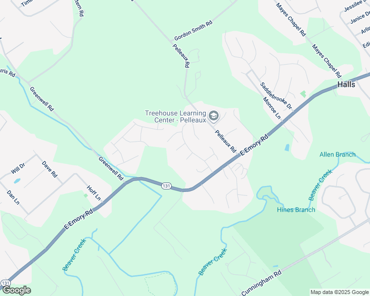 map of restaurants, bars, coffee shops, grocery stores, and more near 7528 Windy Knoll Drive in Knoxville