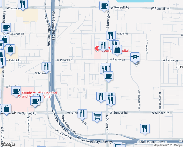 map of restaurants, bars, coffee shops, grocery stores, and more near 8728 Giant Causeway Avenue in Las Vegas