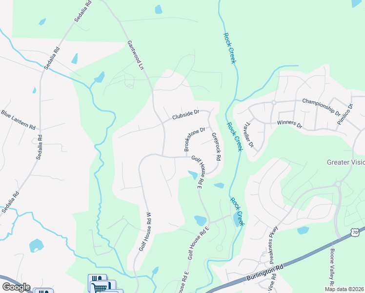 map of restaurants, bars, coffee shops, grocery stores, and more near 6509 Brookstone Drive in Whitsett
