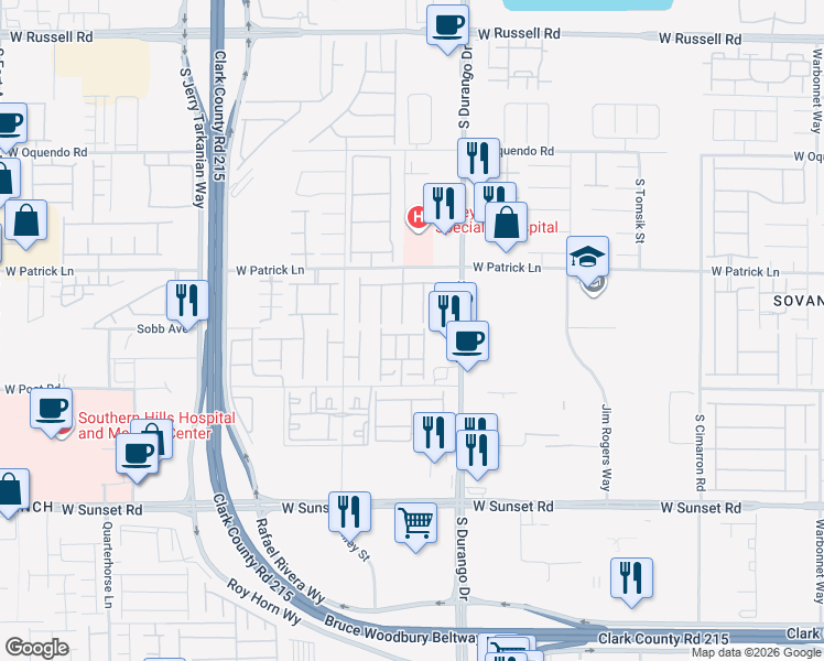 map of restaurants, bars, coffee shops, grocery stores, and more near 8680 Giant Causeway Avenue in Las Vegas