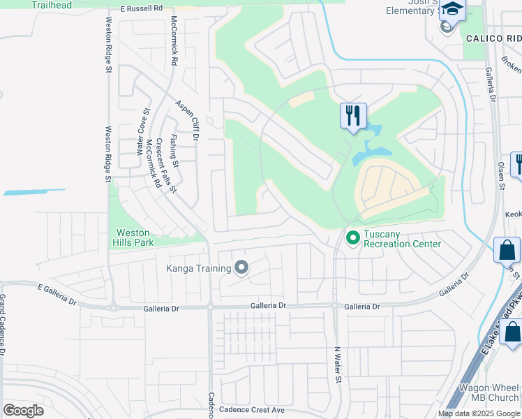 map of restaurants, bars, coffee shops, grocery stores, and more near 280 Via Di Citta Drive in Henderson