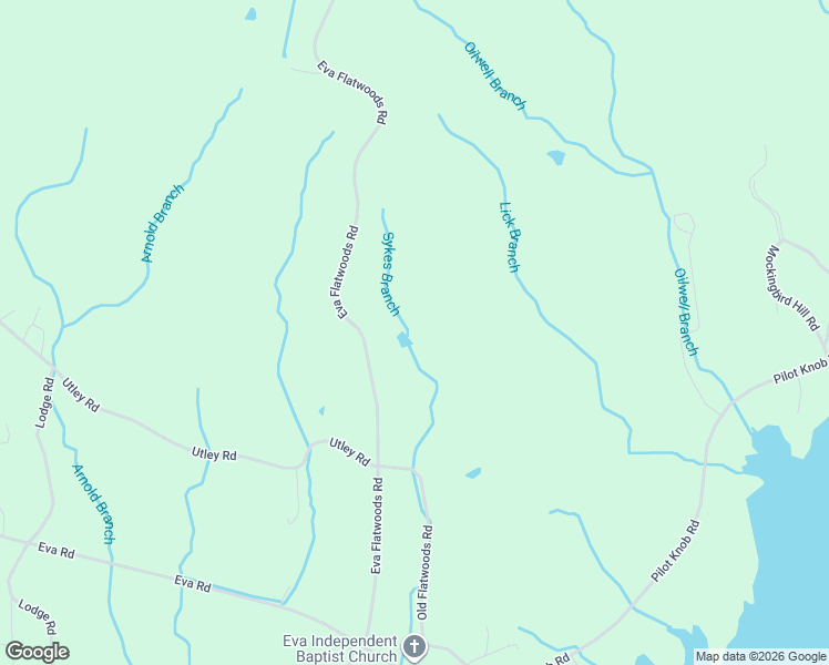 map of restaurants, bars, coffee shops, grocery stores, and more near 470 Eva Flatwoods Road in Eva