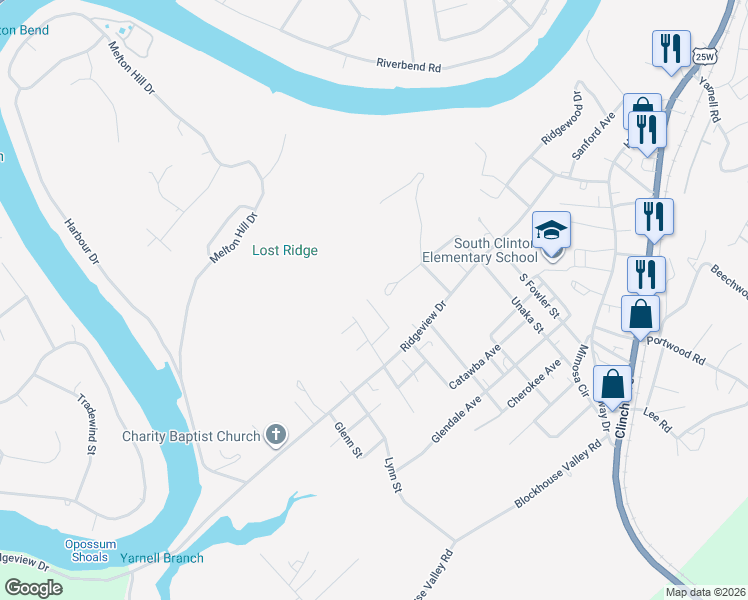 map of restaurants, bars, coffee shops, grocery stores, and more near 212 Daniel Morris Point in Clinton