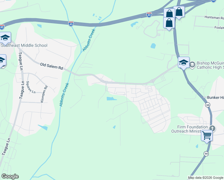 map of restaurants, bars, coffee shops, grocery stores, and more near 1341 Ellis Forest Road in Kernersville