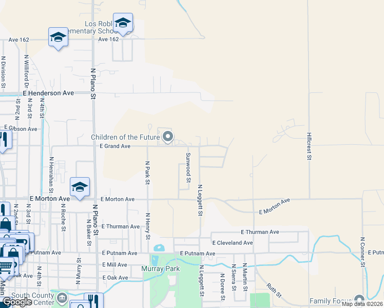 map of restaurants, bars, coffee shops, grocery stores, and more near 759-785 East Grand Avenue in Porterville