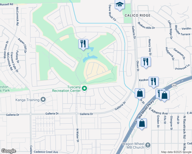 map of restaurants, bars, coffee shops, grocery stores, and more near 976 Olivia Parkway in Henderson