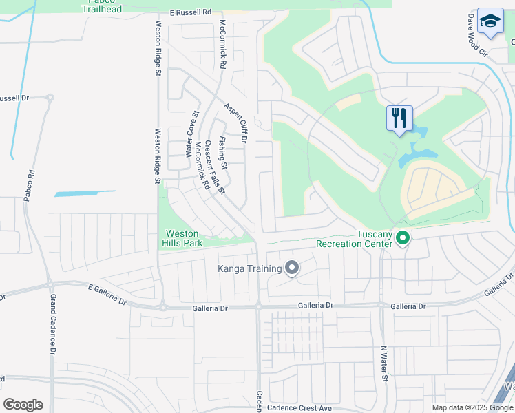 map of restaurants, bars, coffee shops, grocery stores, and more near 929 Via Del Tramonto Street in Henderson