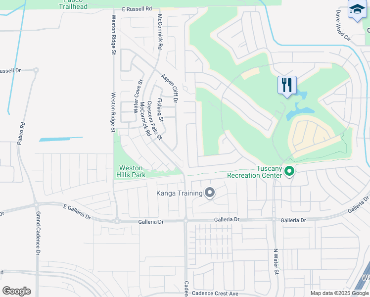 map of restaurants, bars, coffee shops, grocery stores, and more near 929 Via Del Tramonto Street in Henderson