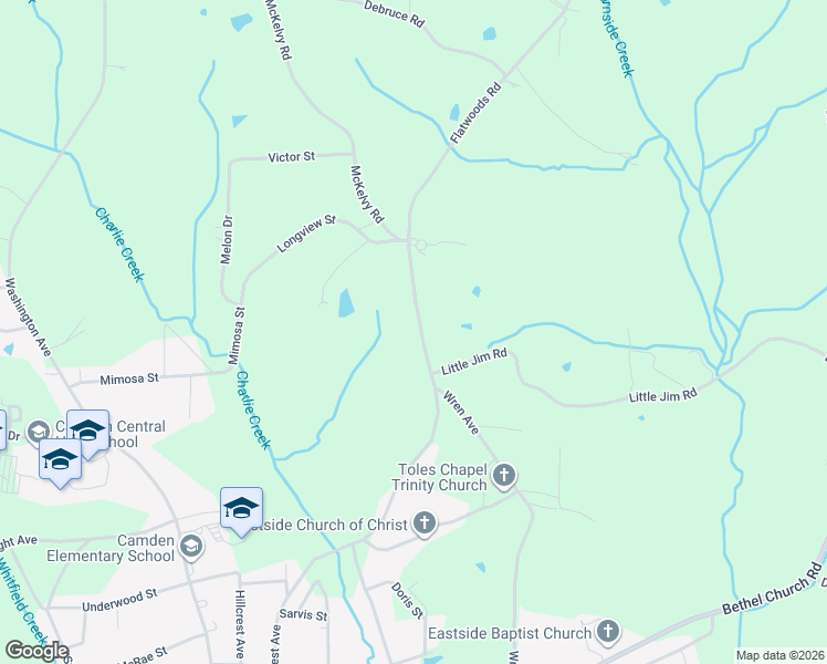 map of restaurants, bars, coffee shops, grocery stores, and more near 876 Flatwoods Road in Camden