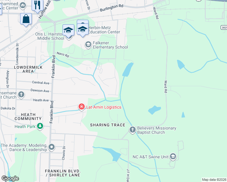 map of restaurants, bars, coffee shops, grocery stores, and more near 516 Oferrell Street in Greensboro