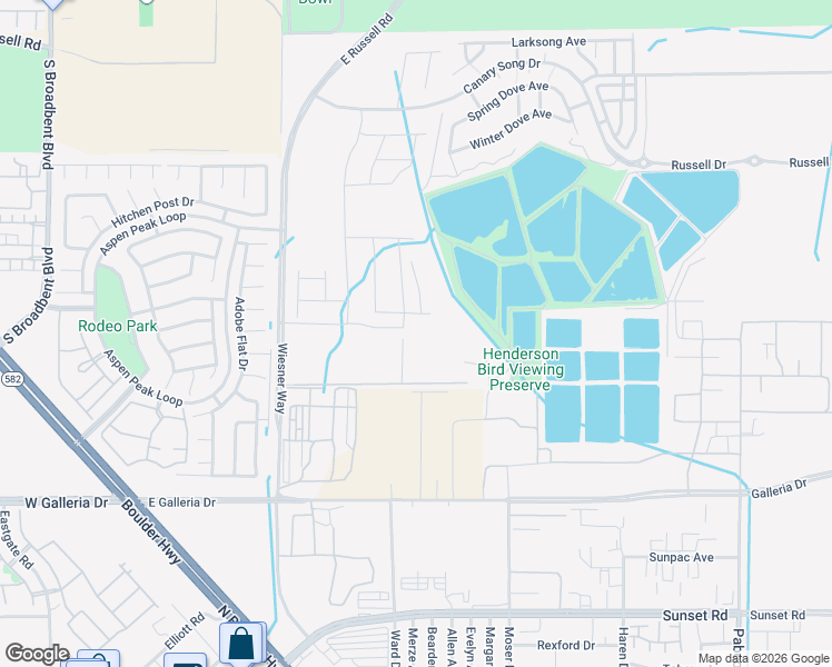 map of restaurants, bars, coffee shops, grocery stores, and more near 6000-6416 Wiesner Way in Henderson