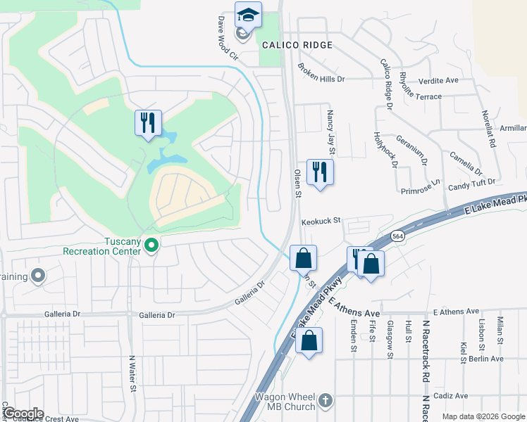 map of restaurants, bars, coffee shops, grocery stores, and more near 921 Via Gandalfi in Henderson