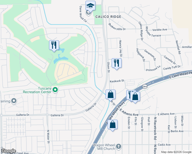 map of restaurants, bars, coffee shops, grocery stores, and more near 921 Via Gandalfi in Henderson