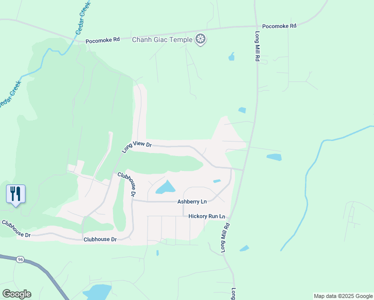 map of restaurants, bars, coffee shops, grocery stores, and more near 205 Long View Drive in Franklinton