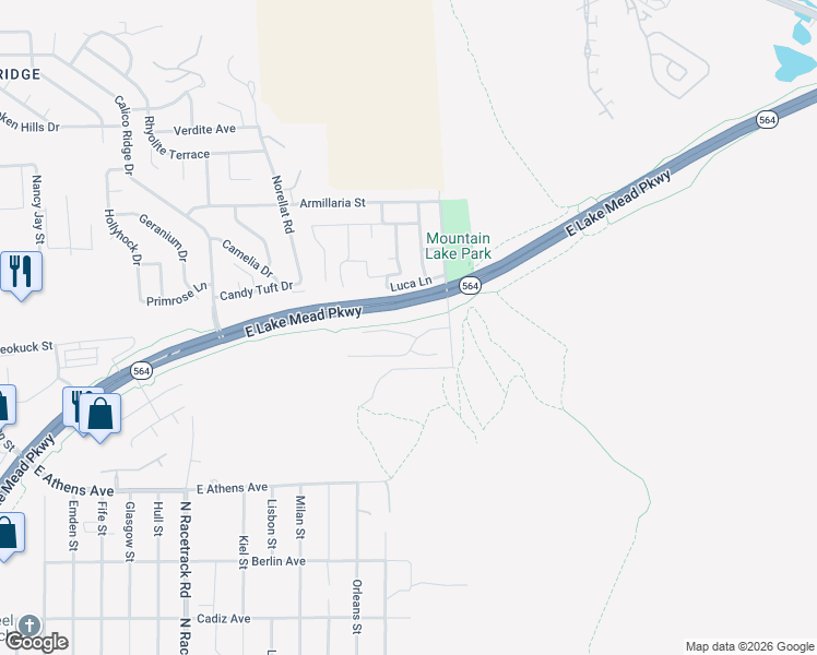 map of restaurants, bars, coffee shops, grocery stores, and more near 964 Midnight View Avenue in Henderson