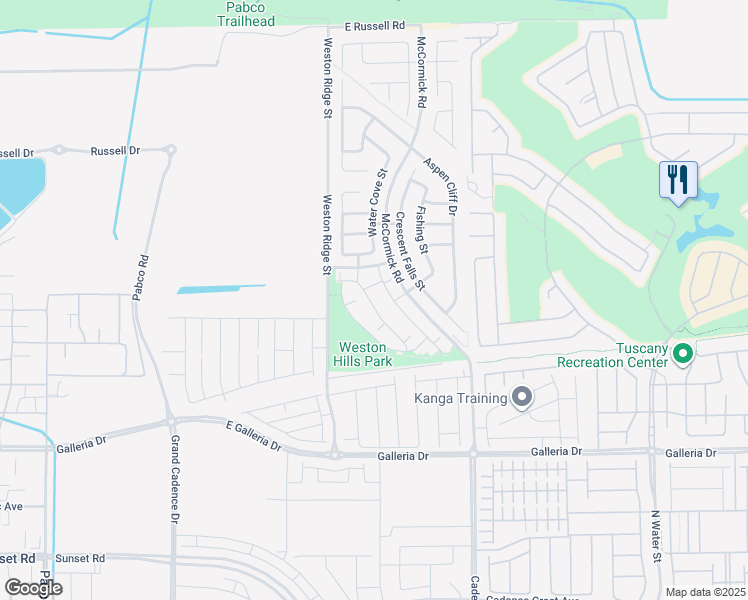 map of restaurants, bars, coffee shops, grocery stores, and more near 972 Wembly Hills Place in Henderson