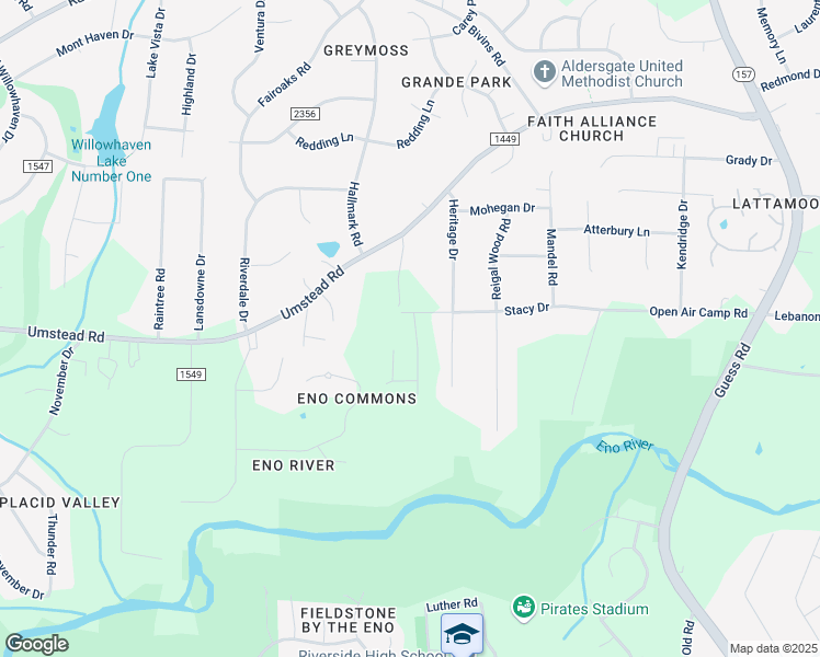 map of restaurants, bars, coffee shops, grocery stores, and more near 1008 Umstead Grove Way in Durham