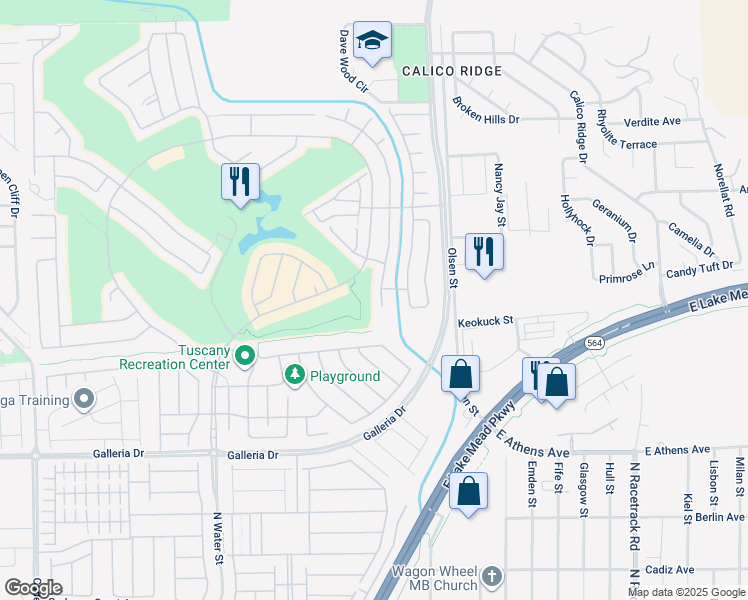 map of restaurants, bars, coffee shops, grocery stores, and more near 931 Via Canale Drive in Henderson