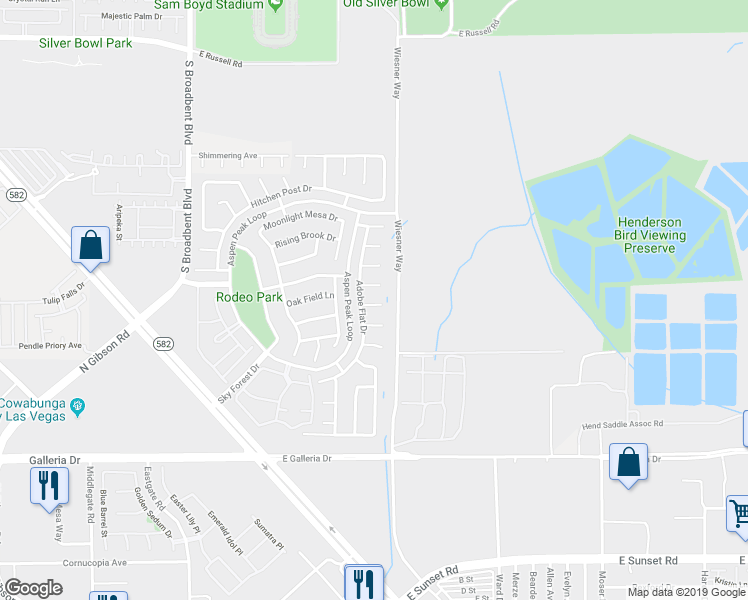 map of restaurants, bars, coffee shops, grocery stores, and more near 612 Tobblecreek Court in Henderson